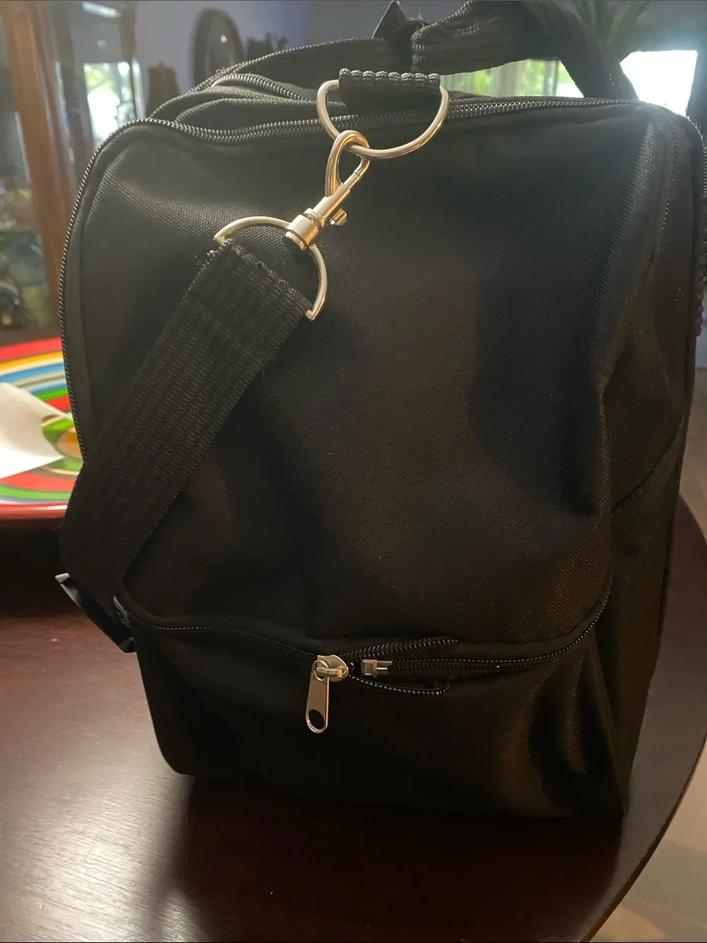 Club Black Duffel Bag with Embroidered Crest